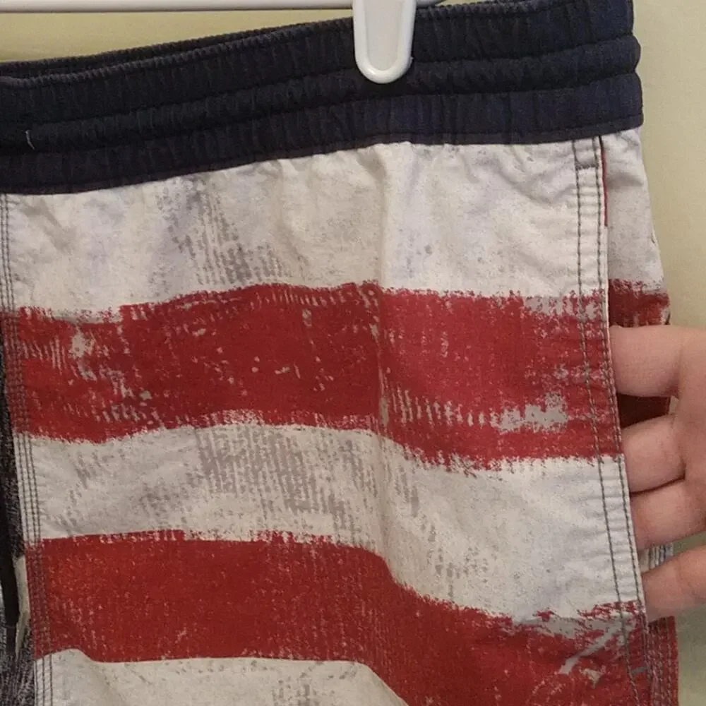 Patriotic Mens Mossimo Supply Company American Flag Shorts Swim July 4 size XL